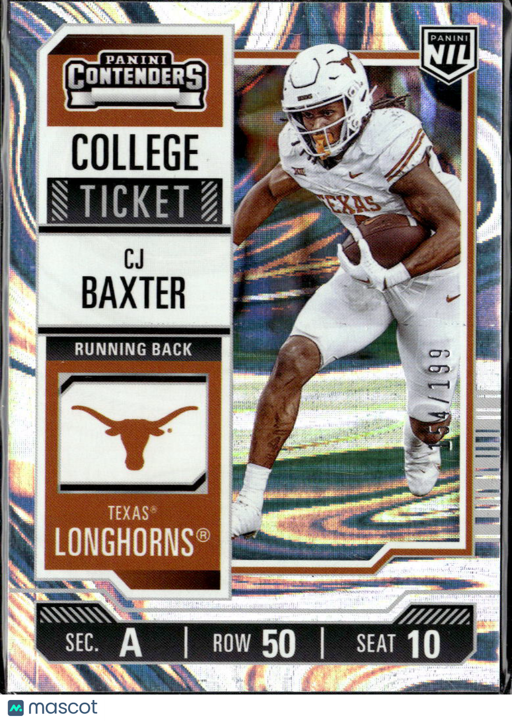 CJ Baxter 2025 Panini Contenders College Ticket 154/199 Texas Longhorns