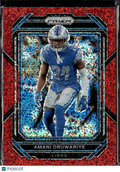 Amani Oruwariye 2023 Panini Prizm Red Sparkle Detroit Lions