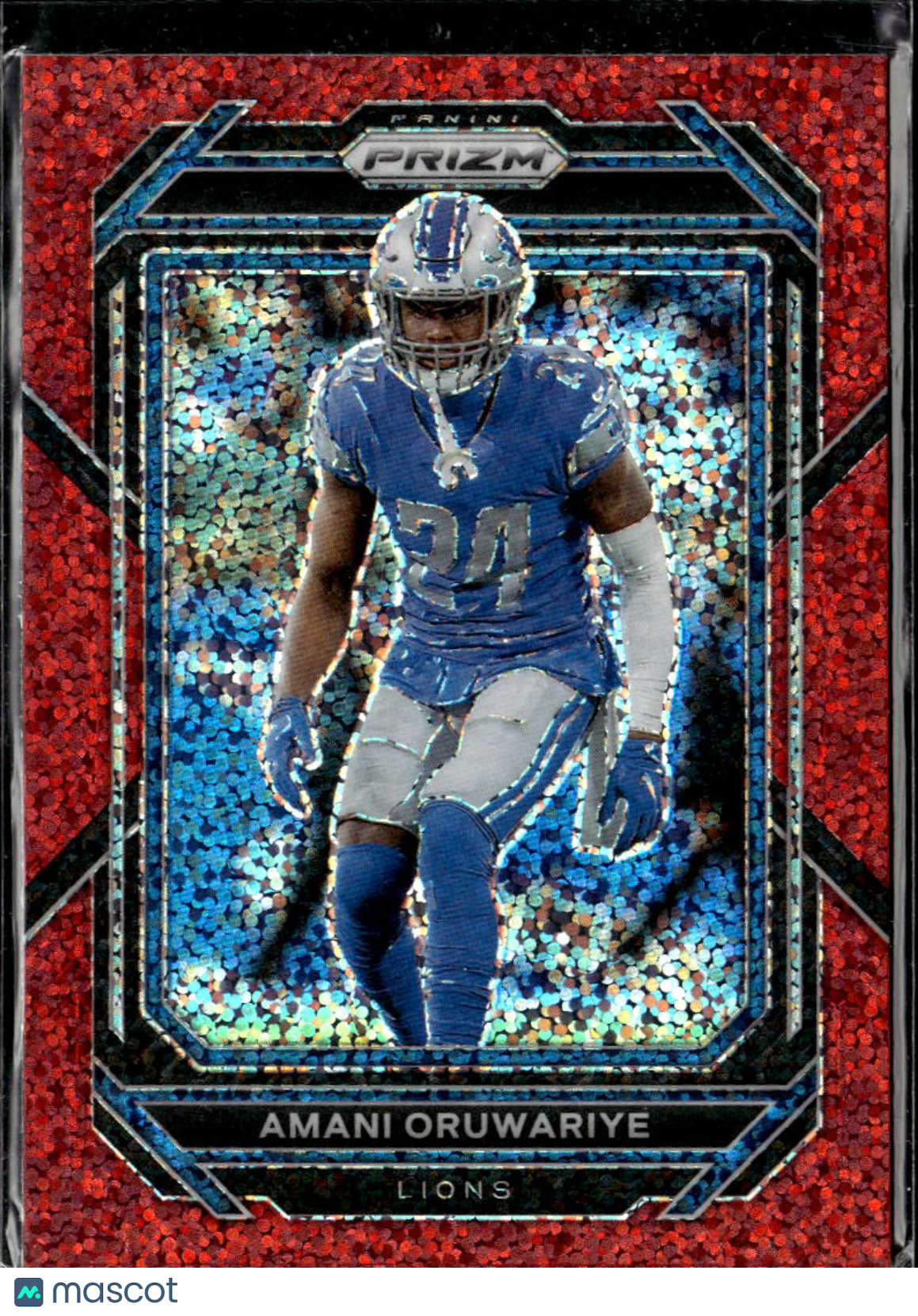 Amani Oruwariye 2023 Panini Prizm Red Sparkle Detroit Lions