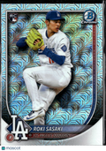 Roki Sasaki 2025 Bowman Chrome RC Mega Box Mojo Refractor Los Angeles Dodgers