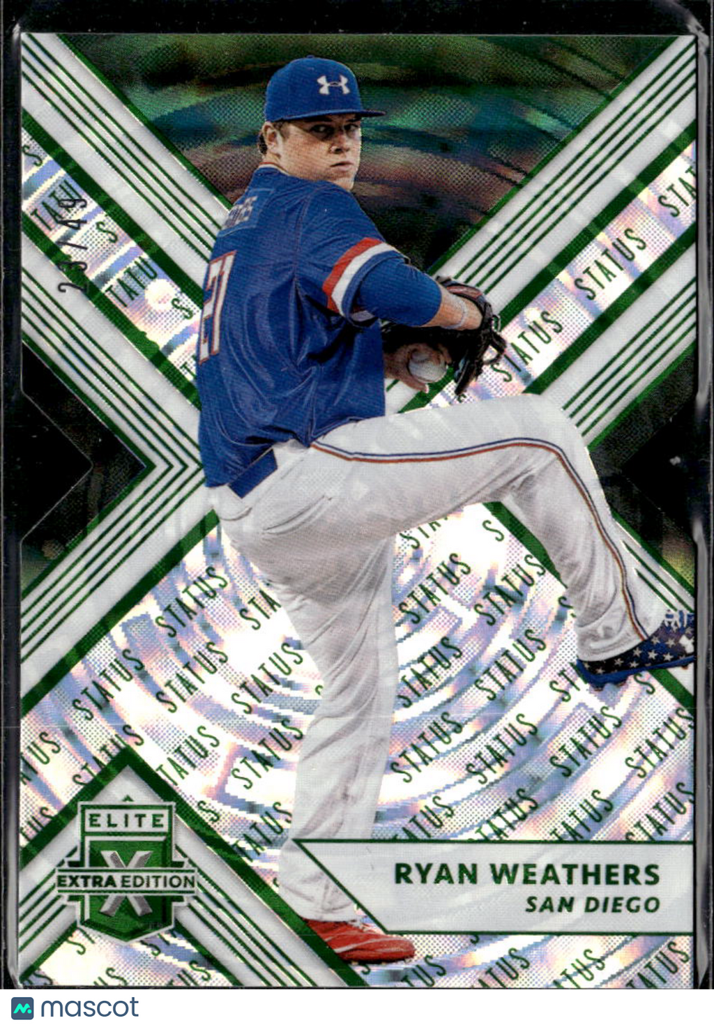 Ryan Weathers 2018 Panini Elite Extra Edition Status Green /49 San Diego Padres