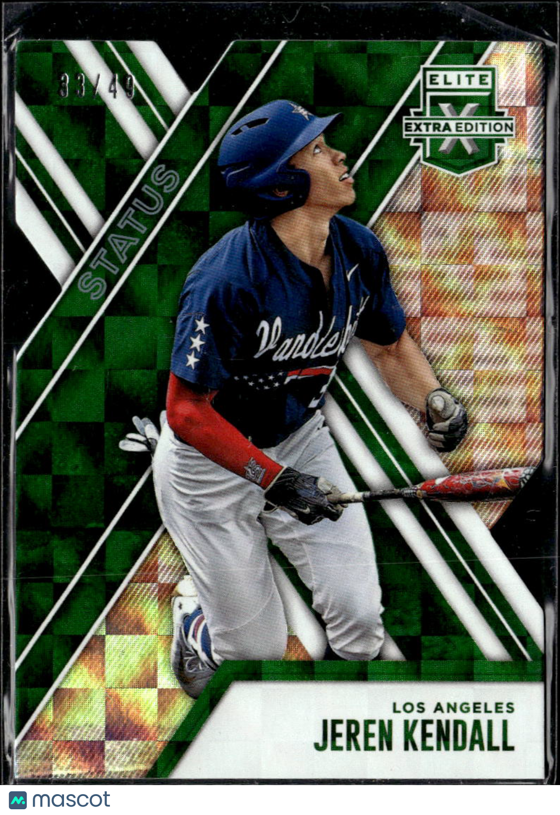Jeren Kendall 2017 Elite Extra Edition Status Green /49 Los Angeles Dodgers