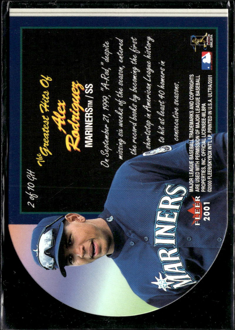 Alex Rodriguez 2000 Fleer Ultra Greatest Hits of Alex Rodriguez Seattle Mariners