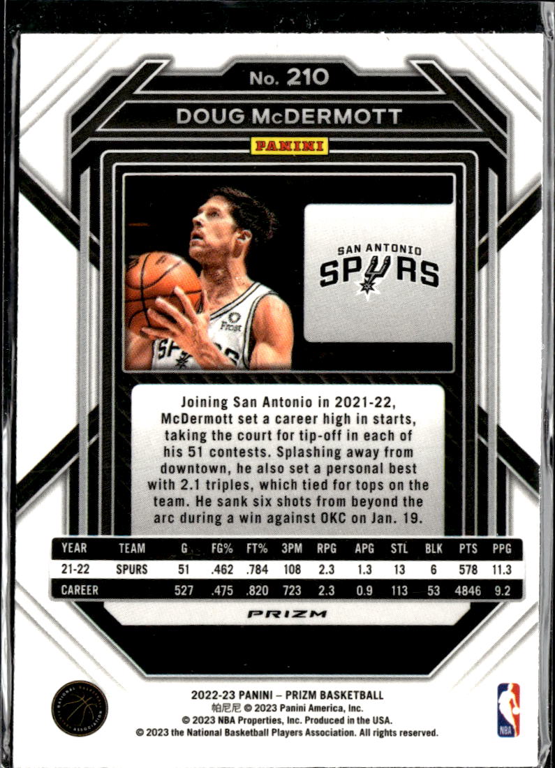 Doug McDermott 2022-23 Panini Prizm Red Sparkle SSP San Antonio Spurs