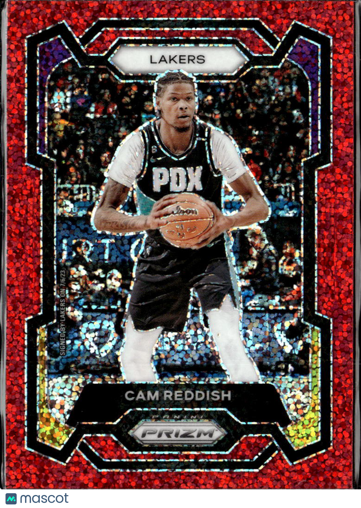 Cam Reddish 2023-24 Panini Prizm Red Sparkle SSP Los Angeles Lakers