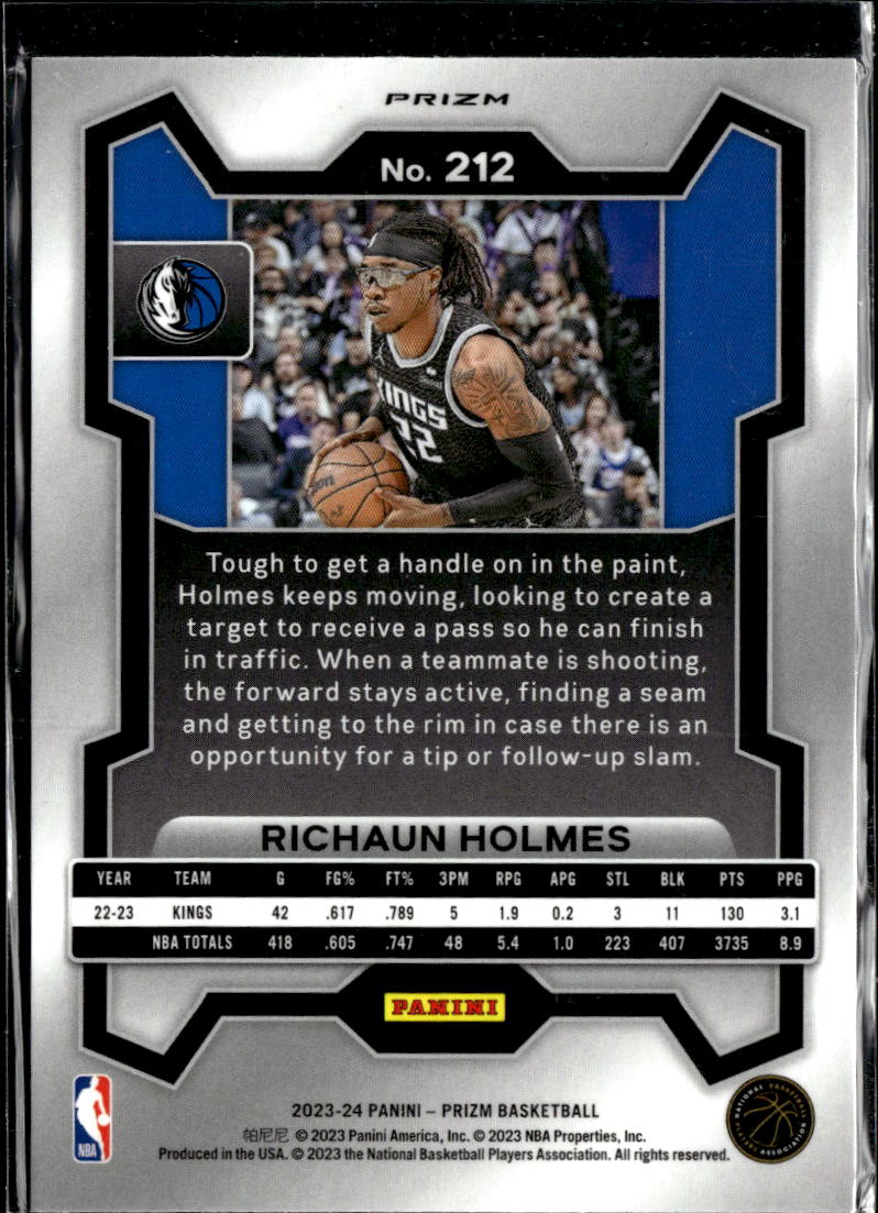 Richaun Holmes 2023-24 Panini Prizm Red Sparkle SSP Dallas Mavericks
