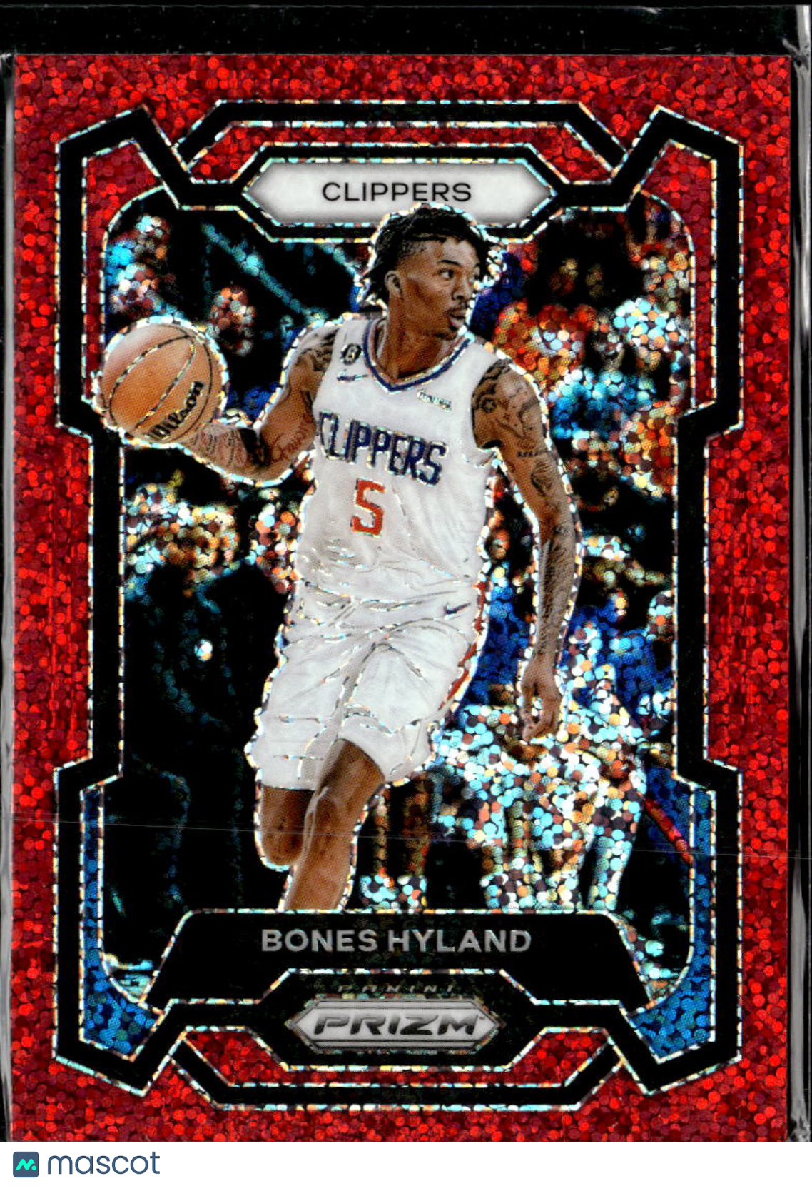 Bones Hyland 2023-24 Panini Prizm Red Sparkle SSP Los Angeles Clippers