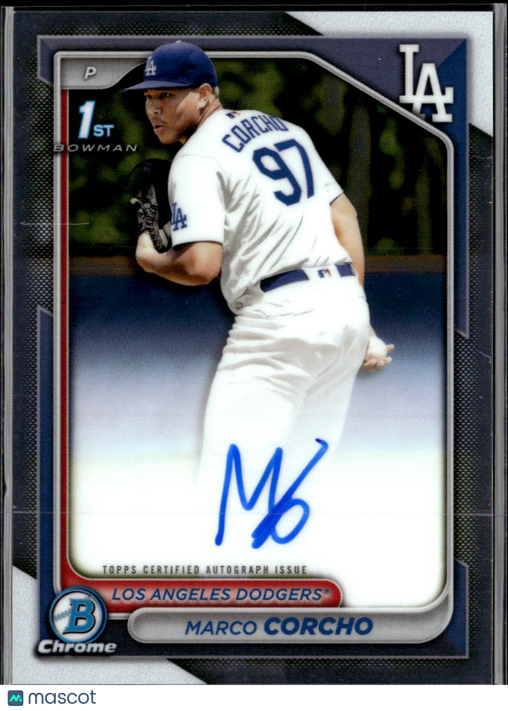 Marco Corcho 2024 Bowman Chrome 1st Auto Autograph Los Angeles Dodgers