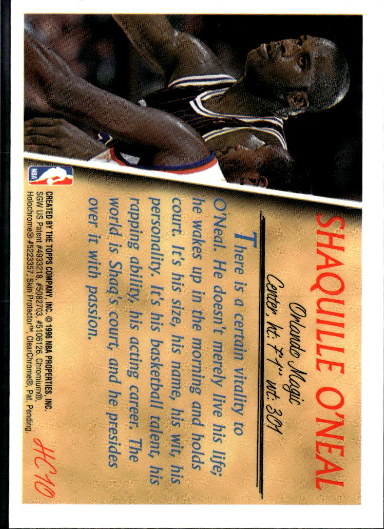 Shaquille O'Neal 1996-97 Topps Holding Court Refractor Orlando Magic