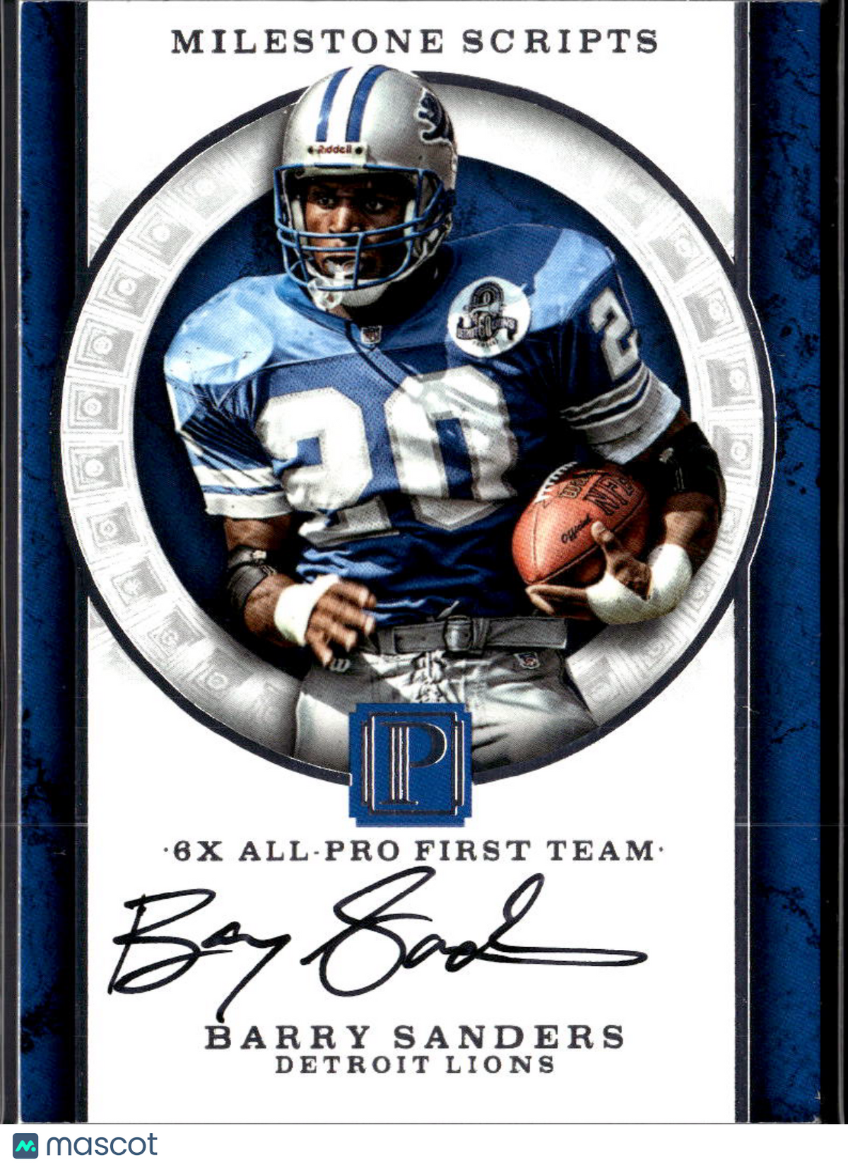 Barry Sanders 2017 Pantheon Milestone Auto Autograph 5/5 Detroit Lions