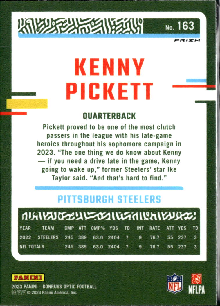 Kenny Pickett 2023 Optic Blue Stars Pittsburgh Steelers