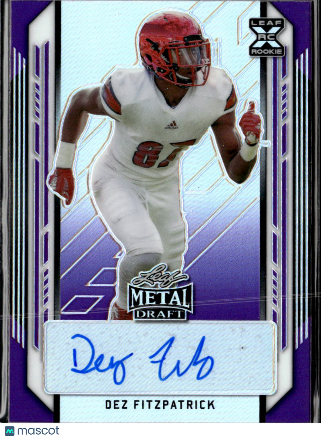 Dez Fitzpatrick 2021 Leaf Metal Draft RC Auto Autograph RC Purple Louisville /25
