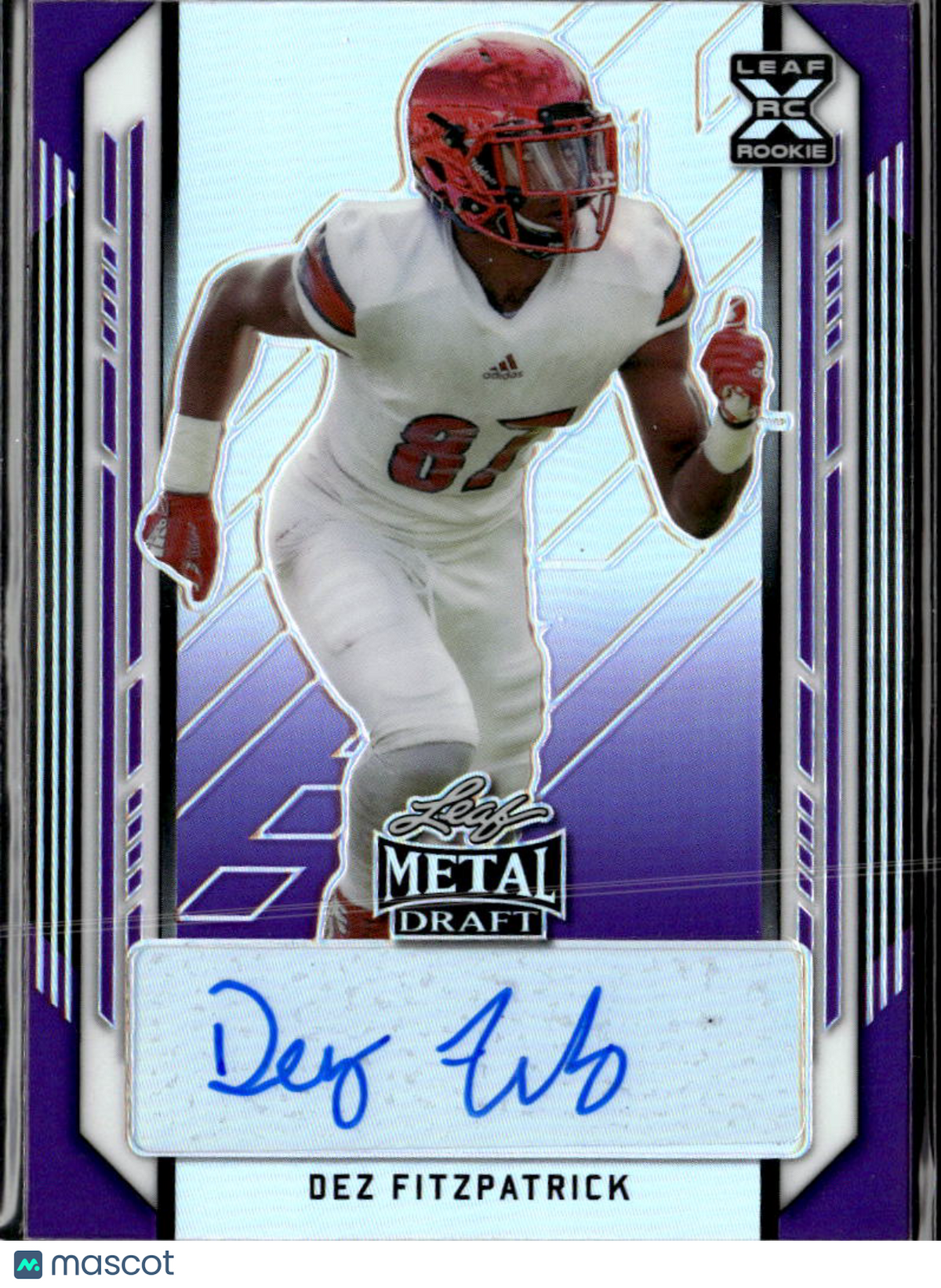 Dez Fitzpatrick 2021 Leaf Metal Draft RC Auto Autograph RC Purple Louisville /25