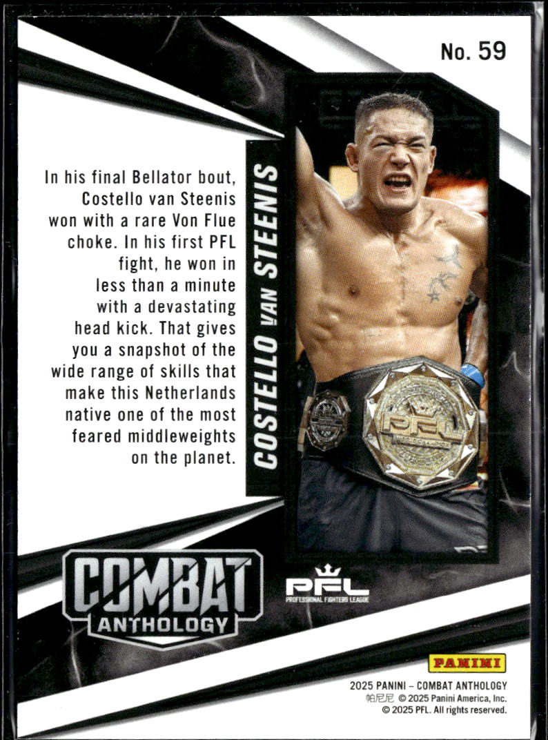 Costello van Steenis 2025 Panini Combat Anthology Orange 46/99