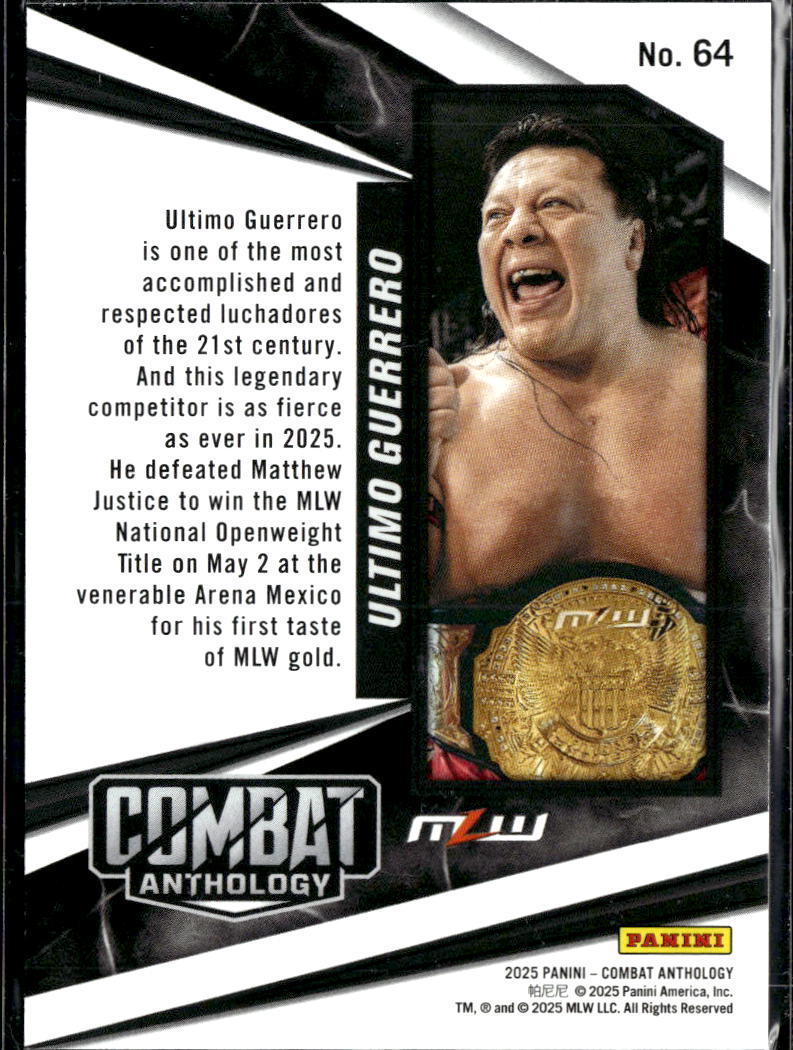 Ultimo Guerrero 2025 Panini MLW Combat Anthology Orange /99
