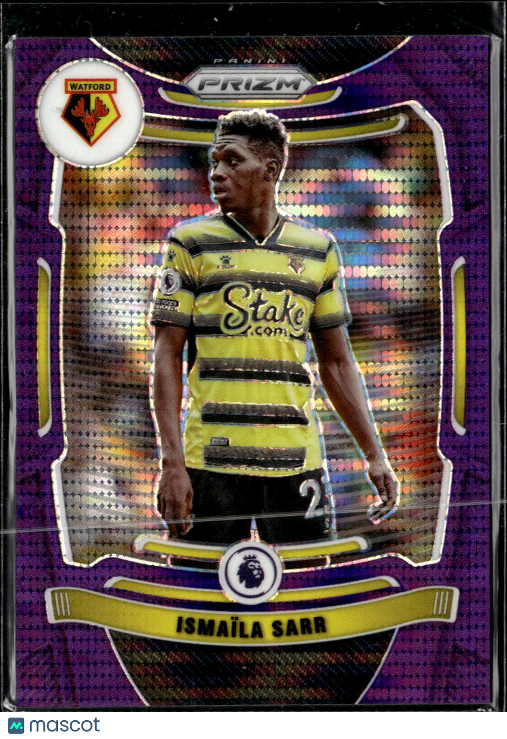 Ismaïla Sarr 2021 Panini Prizm Premier League Purple Pulsar /99 Watford