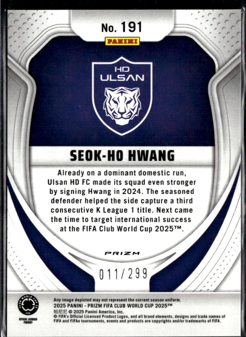 Seok-Ho Hwang 2025 Panini Prizm FIFA Club World Cup Pink /299 Ulsan HD FC