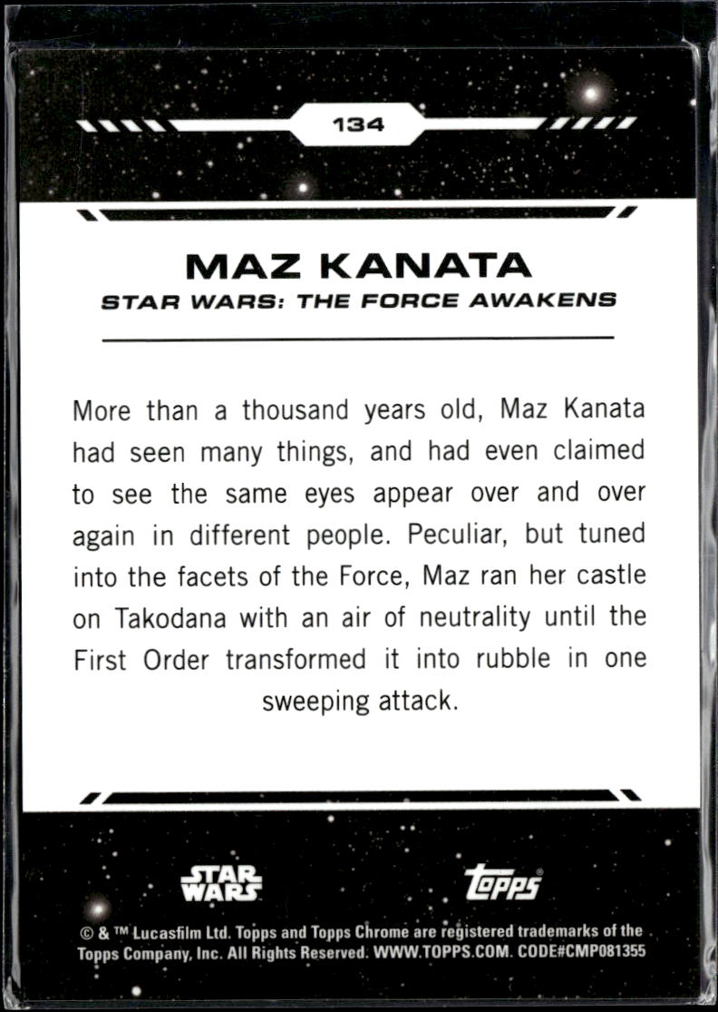 Maz Kanata Topps Chrome Star Wars Purple Refractor 140/199 #134