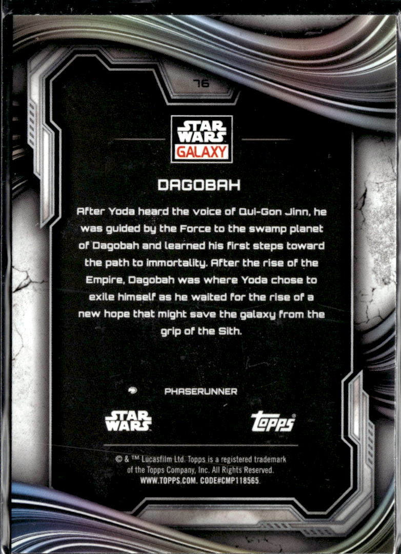 Dagobah Topps Star Wars Galaxy Mini Diamond Refractor #76