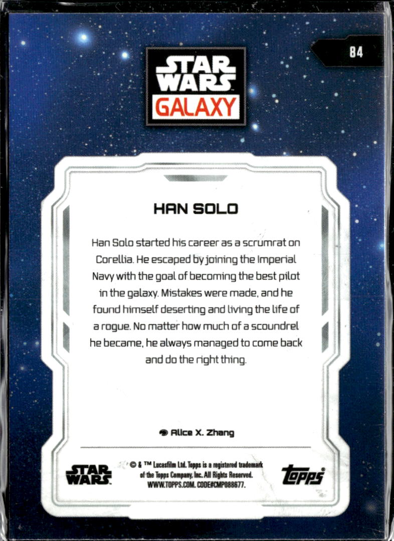 Han Solo Topps Star Wars Galaxy Mini Diamond Refractor #84