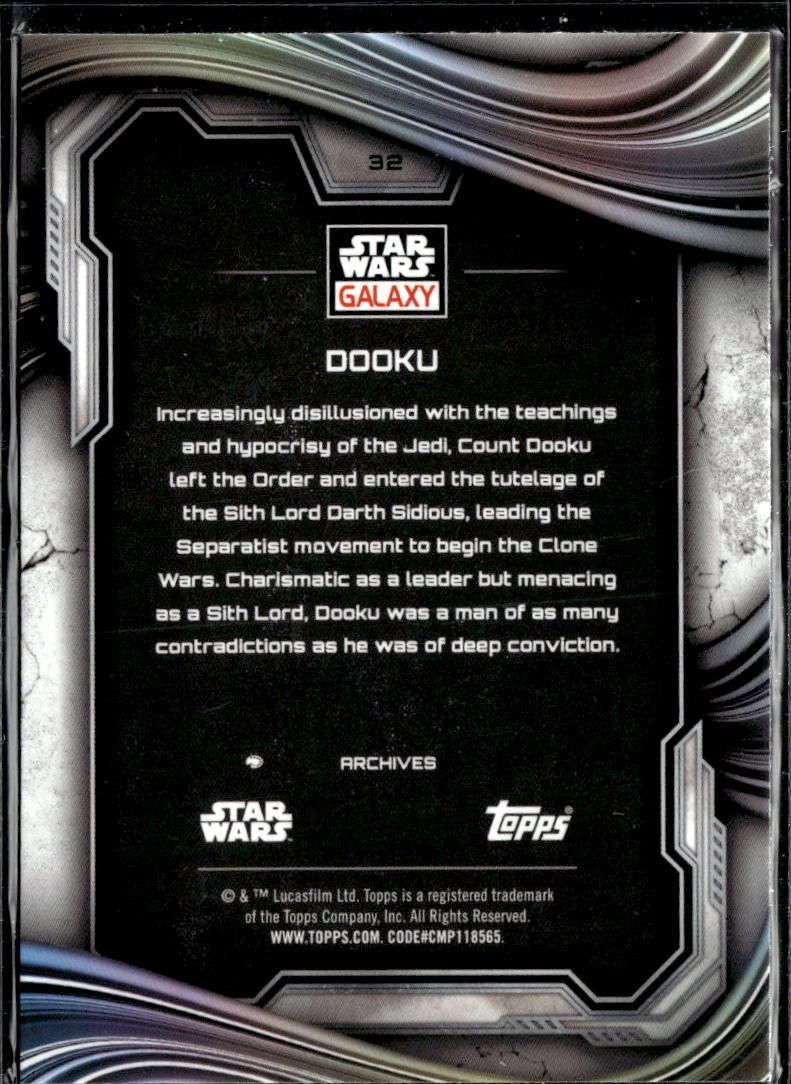 Dooku Topps Star Wars Galaxy Mini Diamond Refractor #32
