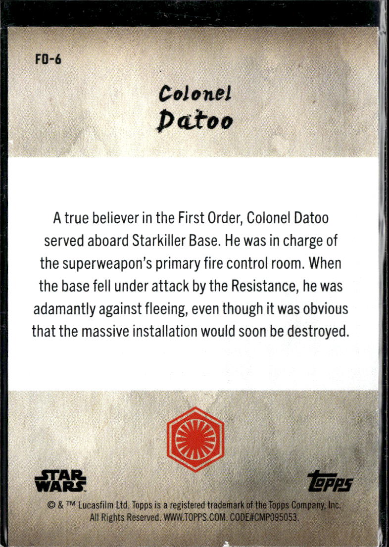 Colonel Datoo Topps Star Wars Meiyo Purple 66/99 #FD-6