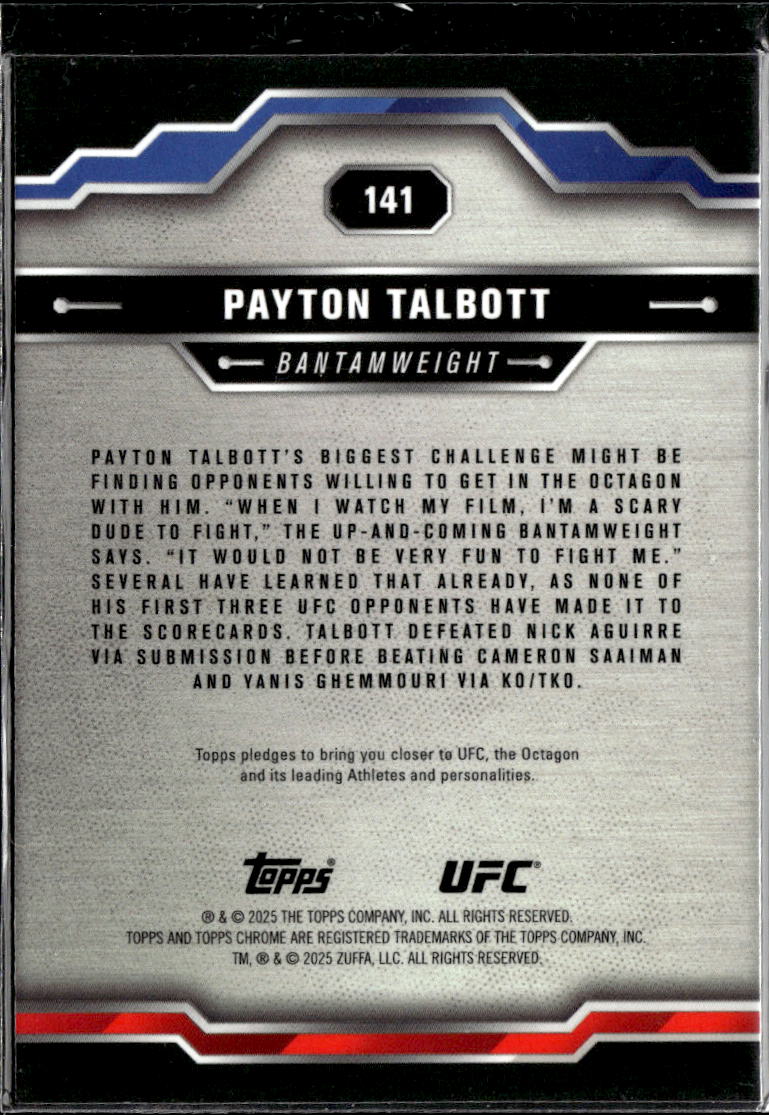 Payton Talbott 2025 Topps Chrome UFC Sepia Refractor Rookie RC
