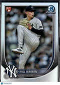 Will Warren 2025 Bowman Chrome Red Rookie RC New York Yankees