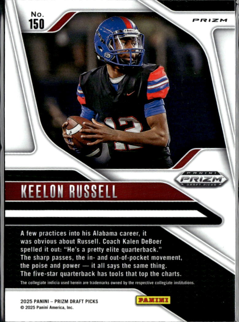 Keelon Russell 2025 Panini Prizm Draft Gold Ice Rookie RC Alabama Crimson Tide