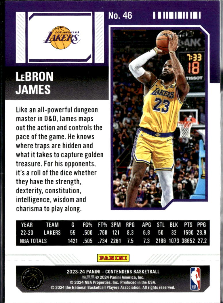 LeBron James 2023-24 Contenders Holo Los Angeles Lakers