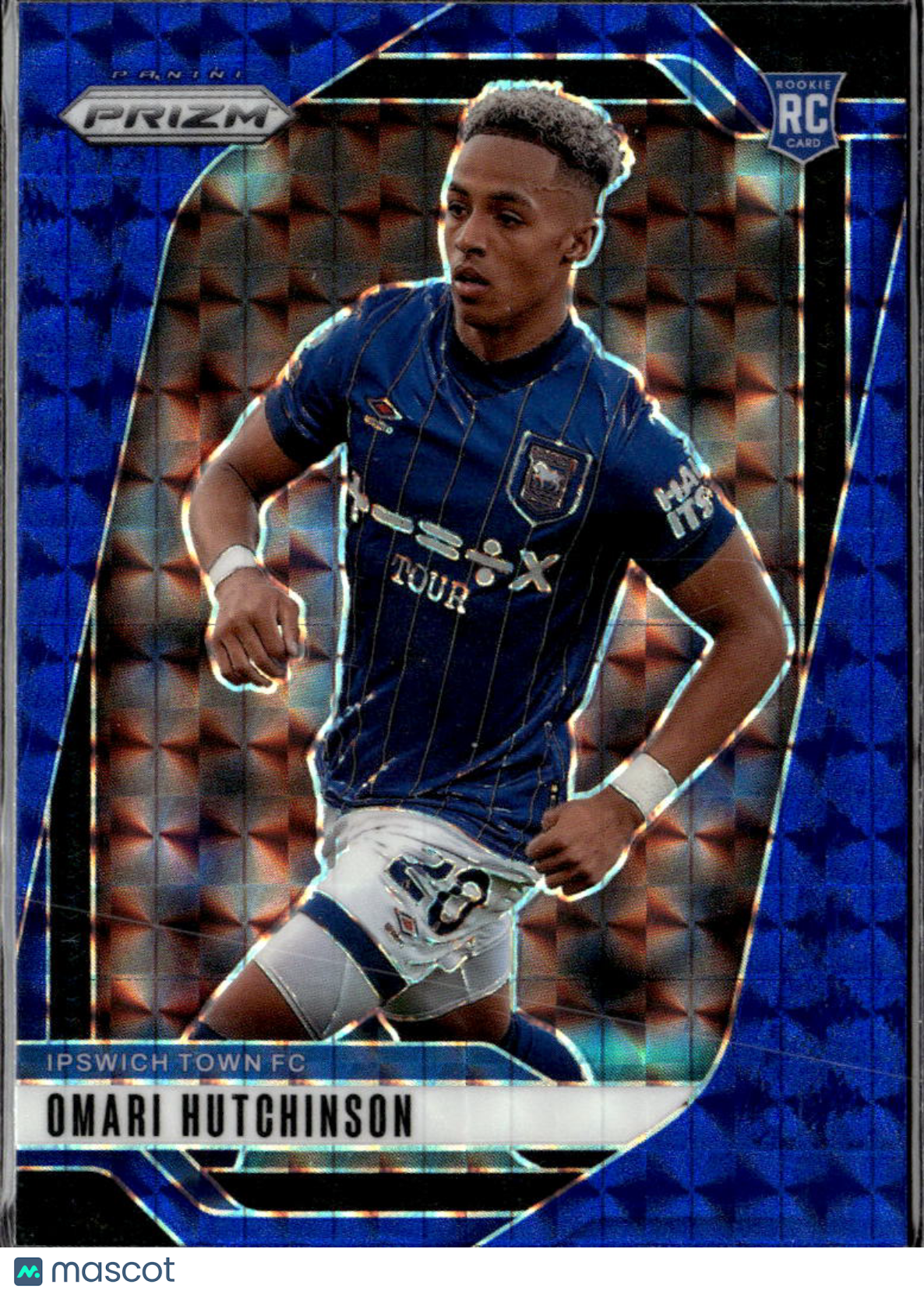 Omari Hutchinson 2025 Panini Prizm Premier League RC Blue Ipswich Town FC