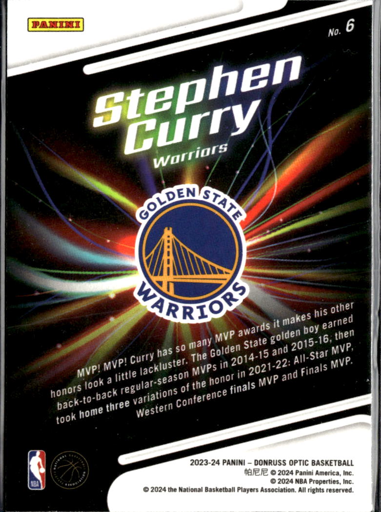 Stephen Curry 2023-24 Optic Lights Out Golden State Warriors