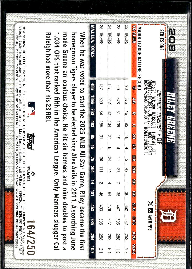 Riley Greene 2026 Topps Purple /250 Detroit Tigers