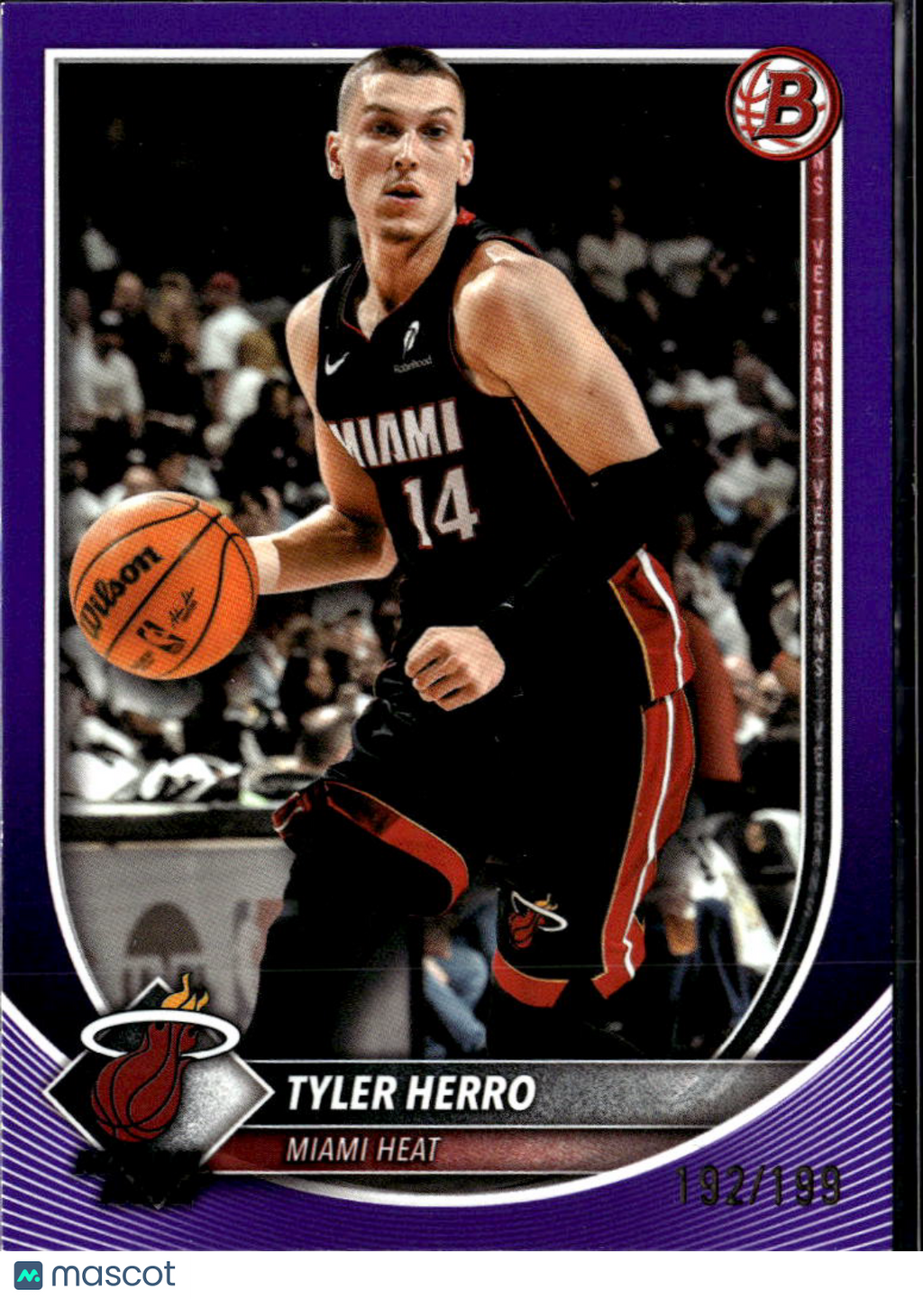 Tyler Herro 2025 Bowman Purple 192/199 Miami Heat