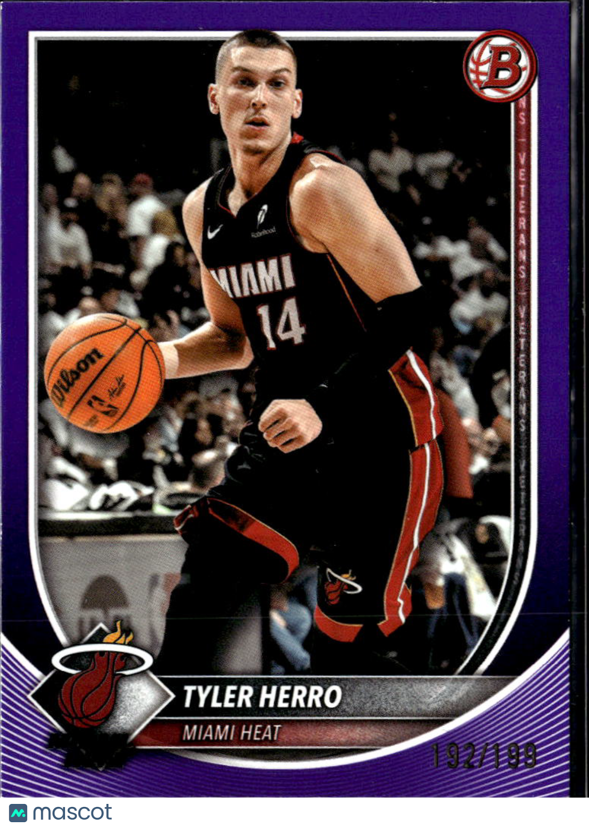 Tyler Herro 2025 Bowman Purple 192/199 Miami Heat