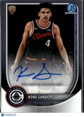 Kobe Sanders 2025 Bowman Chrome Auto Autograph RC Los Angeles Clippers