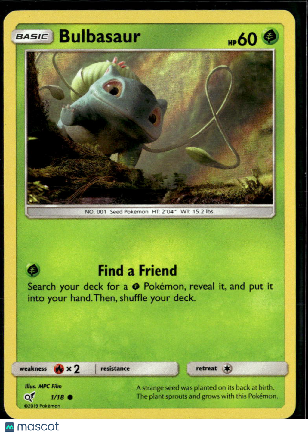 Bulbasaur 2019 Detective Pikachu Holo #1/18