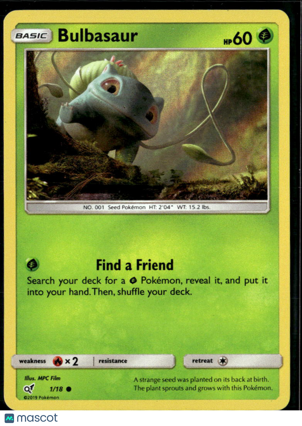 Bulbasaur 2019 Detective Pikachu Holo #1/18