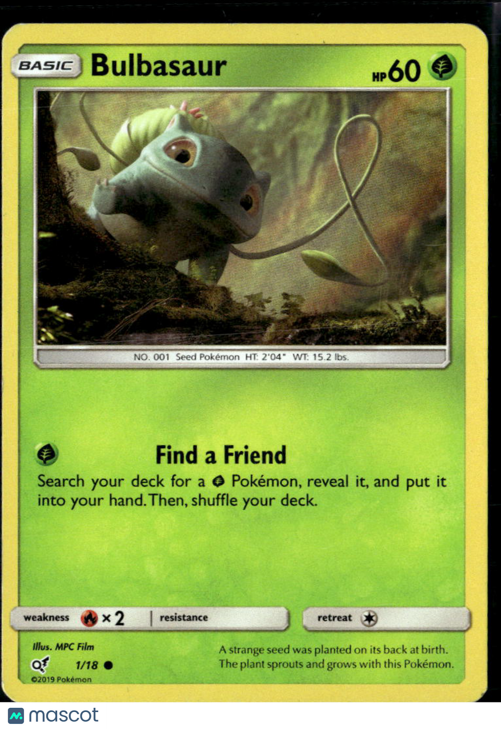 Bulbasaur 2019 Detective Pikachu Holo #1/18