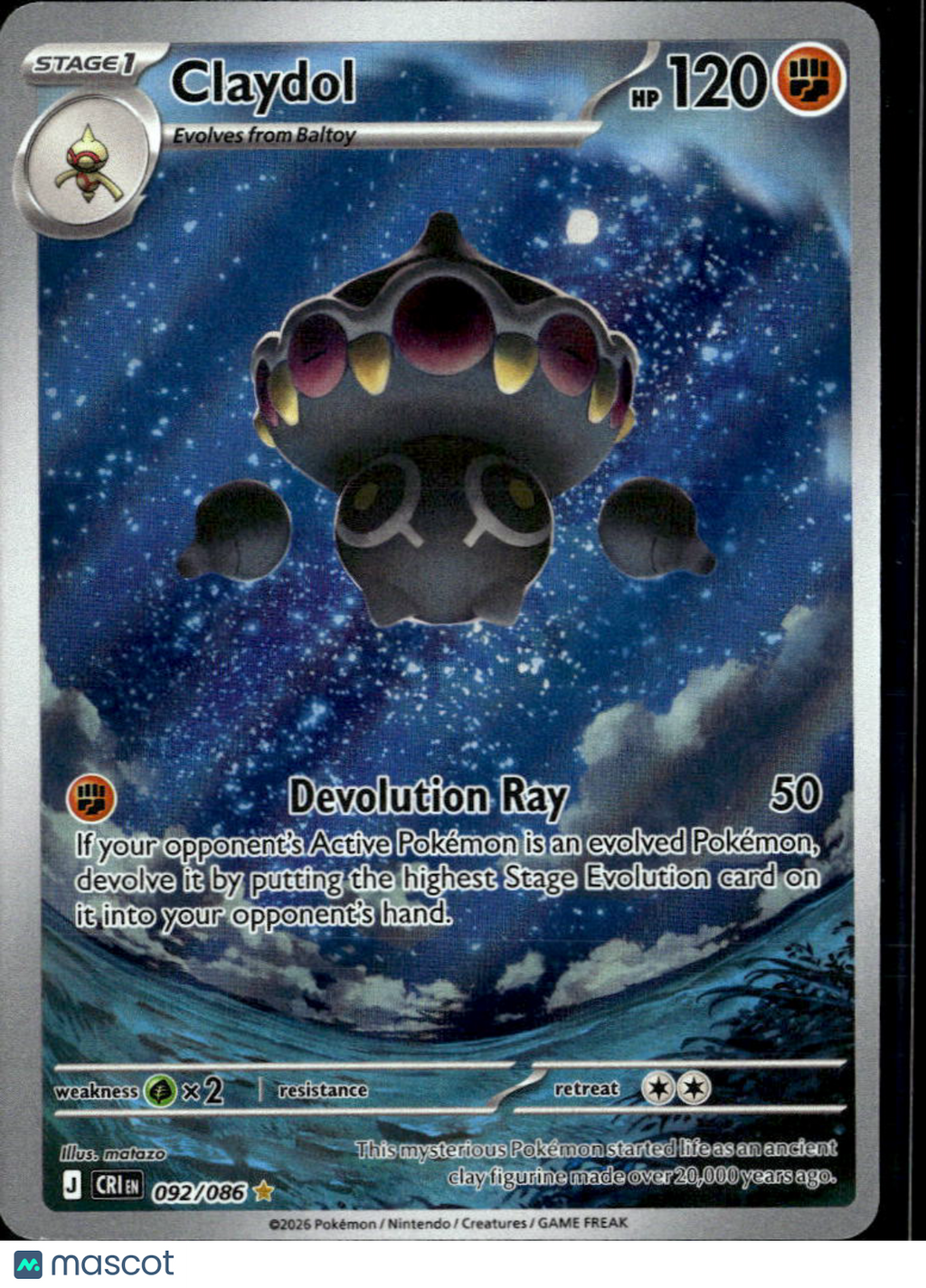 Claydol 2026 Chaos Rising Holo Secret Rare #92/86