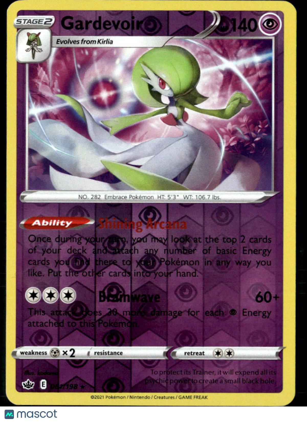 Gardevoir 2021 Chilling Reign Reverse Holo Rare #61/198