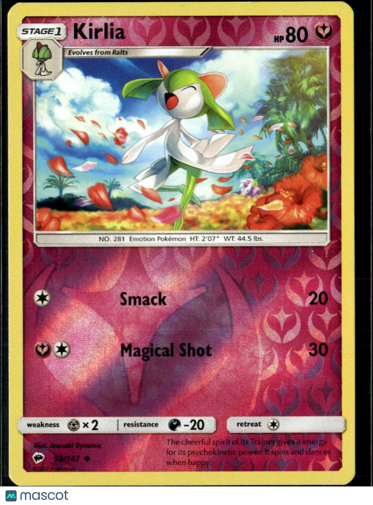 Kirlia 2017 Burning Shadows Reverse Holo Uncommon #92/147
