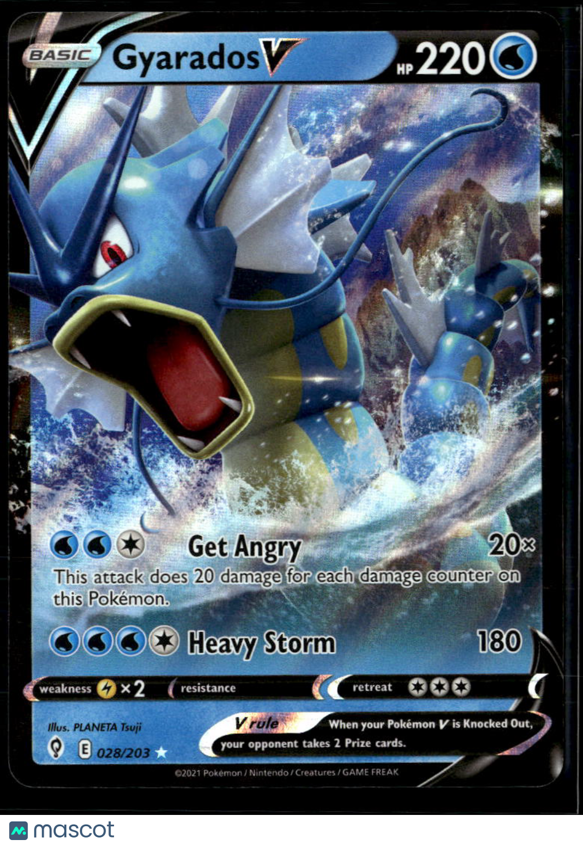 Gyarados V 2021 Evolving Skies Holo Rare RR #28/203