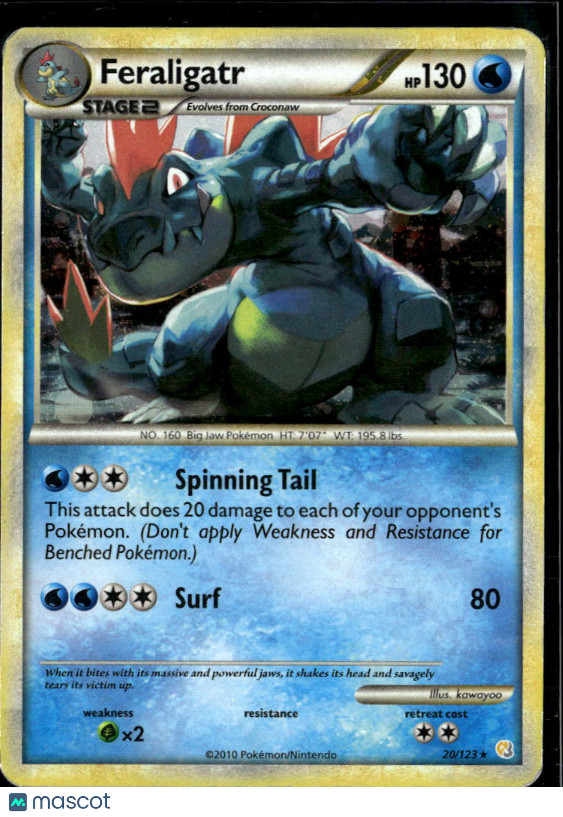 Feraligatr 2014 HeartGold & SoulSilver Rare #20/123