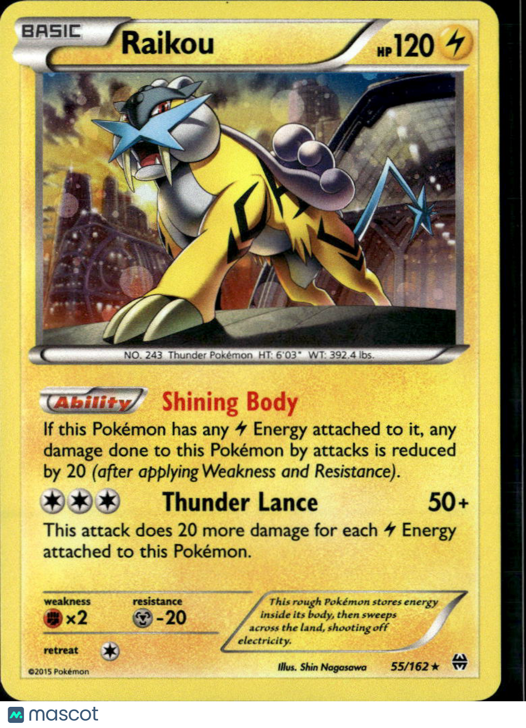 Raikou 2015 BREAKthrough Holo Rare #55/162