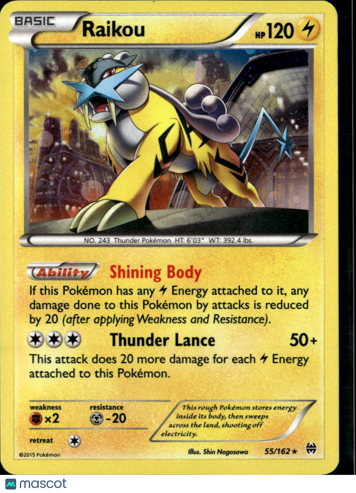 Raikou 2015 BREAKthrough Holo Rare #55/162