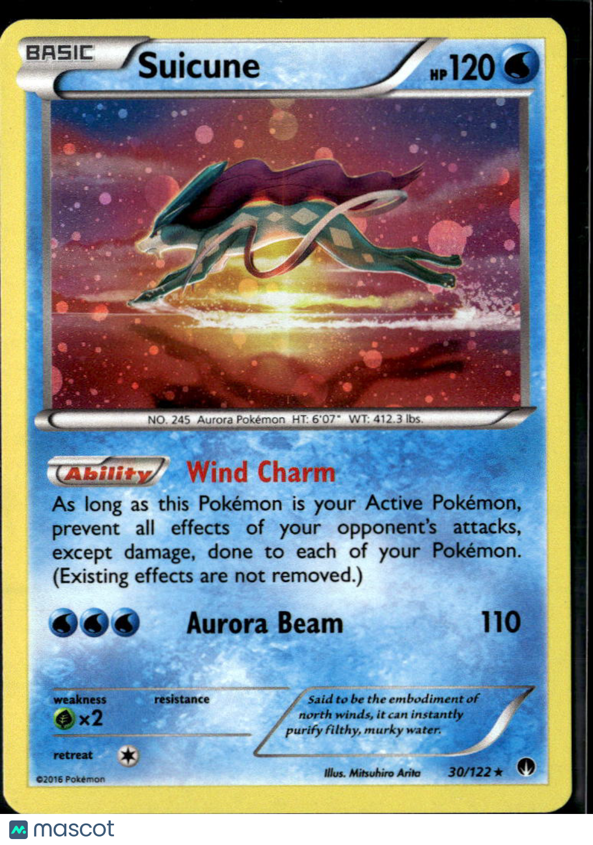 Suicune 2016 BREAKpoint Holo Rare #30/122