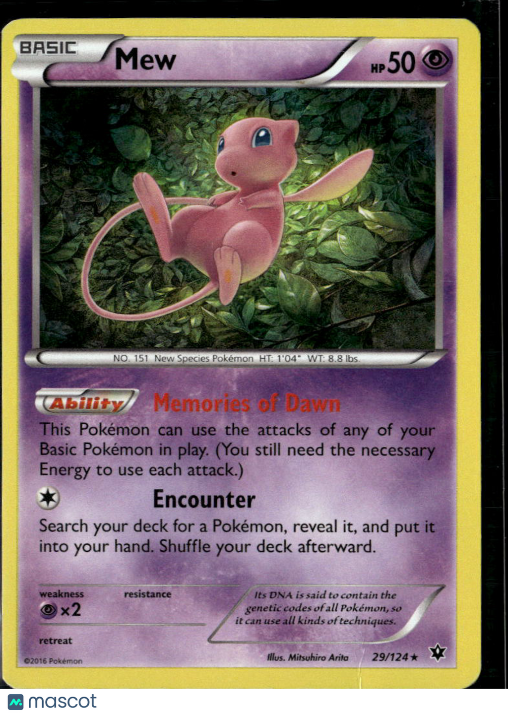 Mew 2016 Fates Collide Holo Rare #29/124