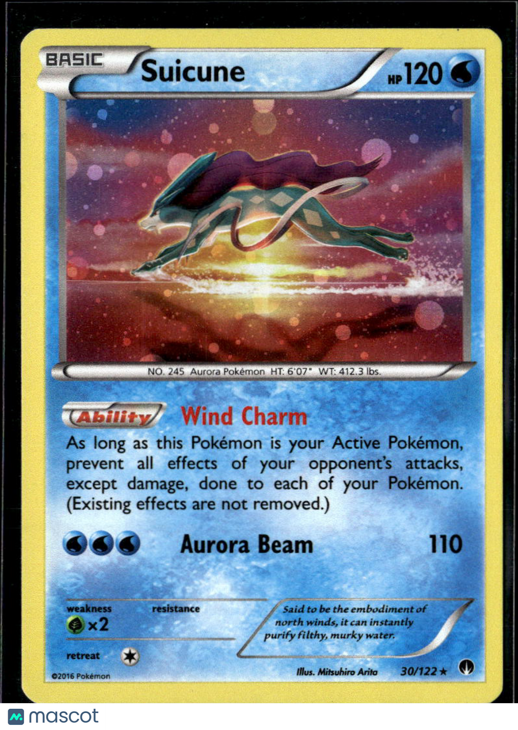 Suicune 2016 BREAKpoint Holo Rare #30/122