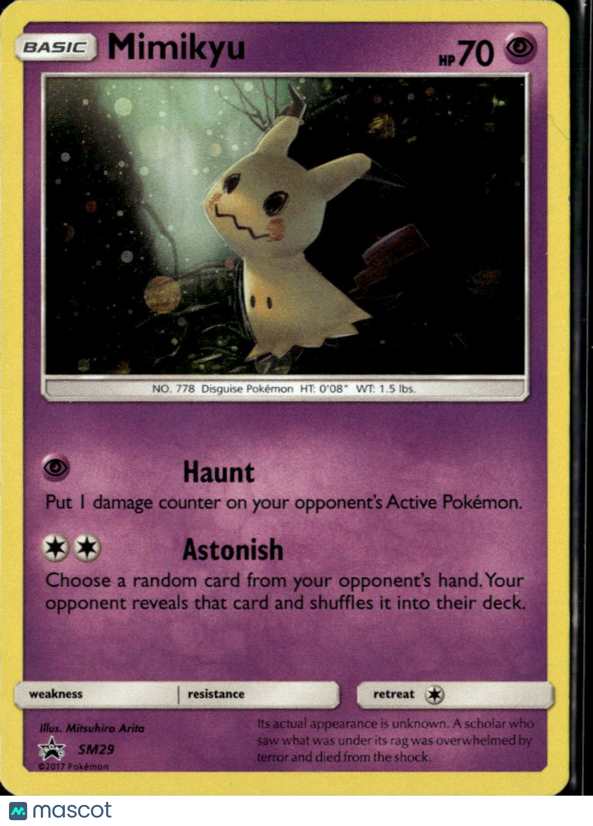 Mimikyu Sun & Moon Promos Holo Black Star Promo #SM29